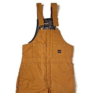 Walls Insulated Outdoor Work Bib Overalls Brown Heavy Canvas Men’s Size M (B3)
